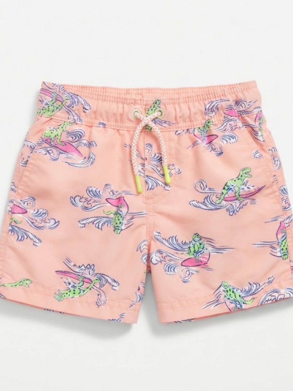 Cat & Jack Kids Boys Peach Surf Dinosaur Swim Trunks Size XS